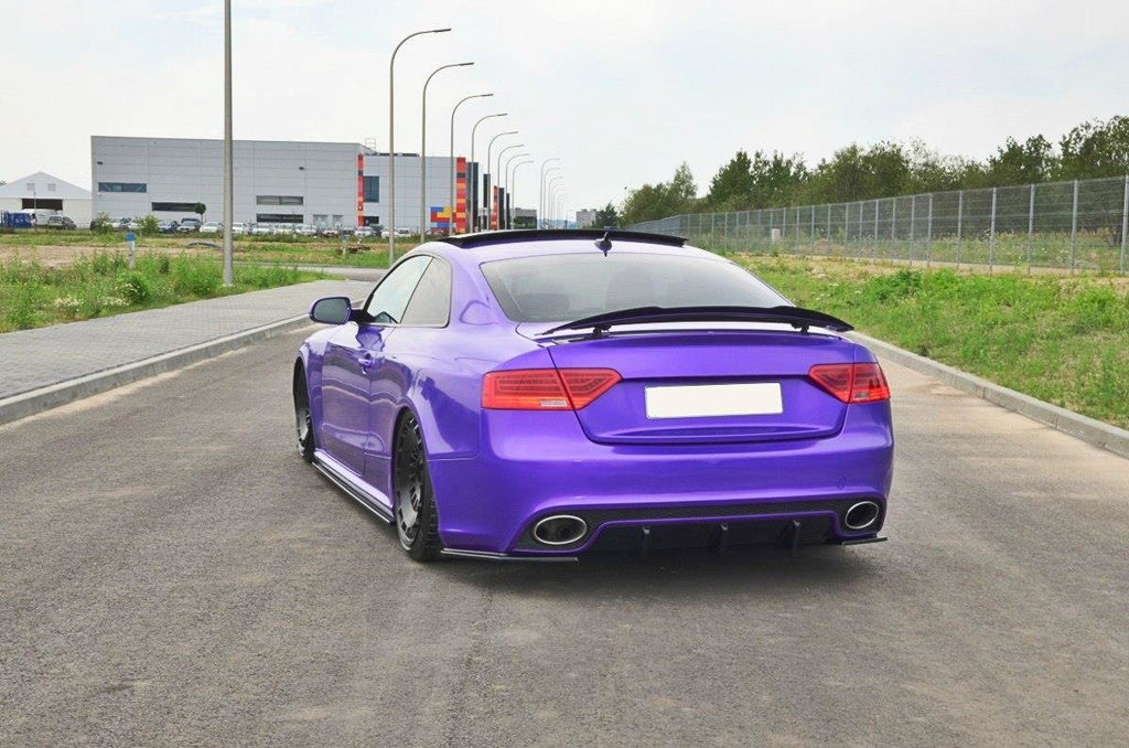 Maxton Design Heck Ansatz Flaps Diffusor passend für Audi RS5 Mk1 8T Facelift schwarz Hochglanz
