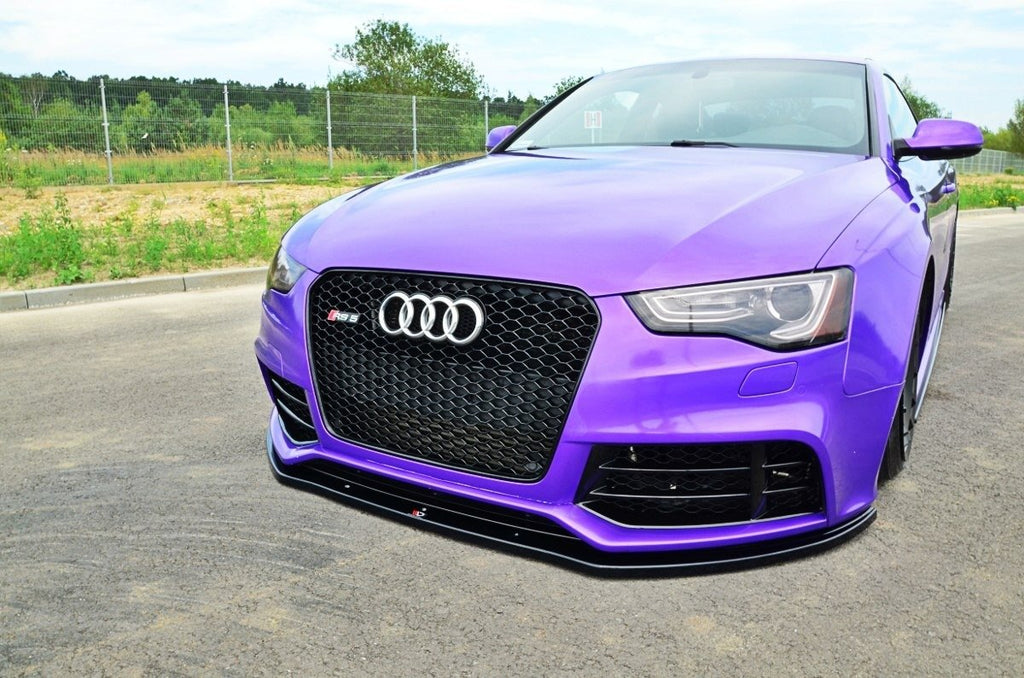 Maxton Design Street+ Spoilerlippe Front Ansatz passend für Audi RS5 8T / 8T FL schwarz Hochglanz