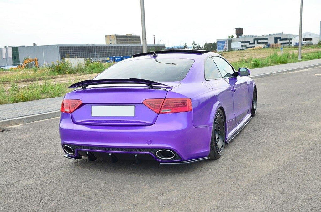 Maxton Design Heck Ansatz Flaps Diffusor passend für Audi RS5 Mk1 8T Facelift schwarz Hochglanz
