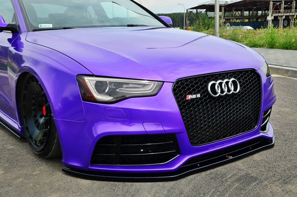 Maxton Design Street+ Spoilerlippe Front Ansatz passend für Audi RS5 8T / 8T FL schwarz Hochglanz