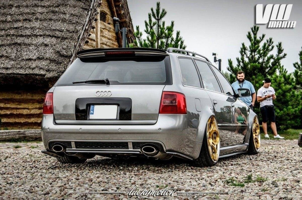 Maxton Design Heck Ansatz Flaps Diffusor passend für AUDI RS6 C5 AVANT schwarz Hochglanz
