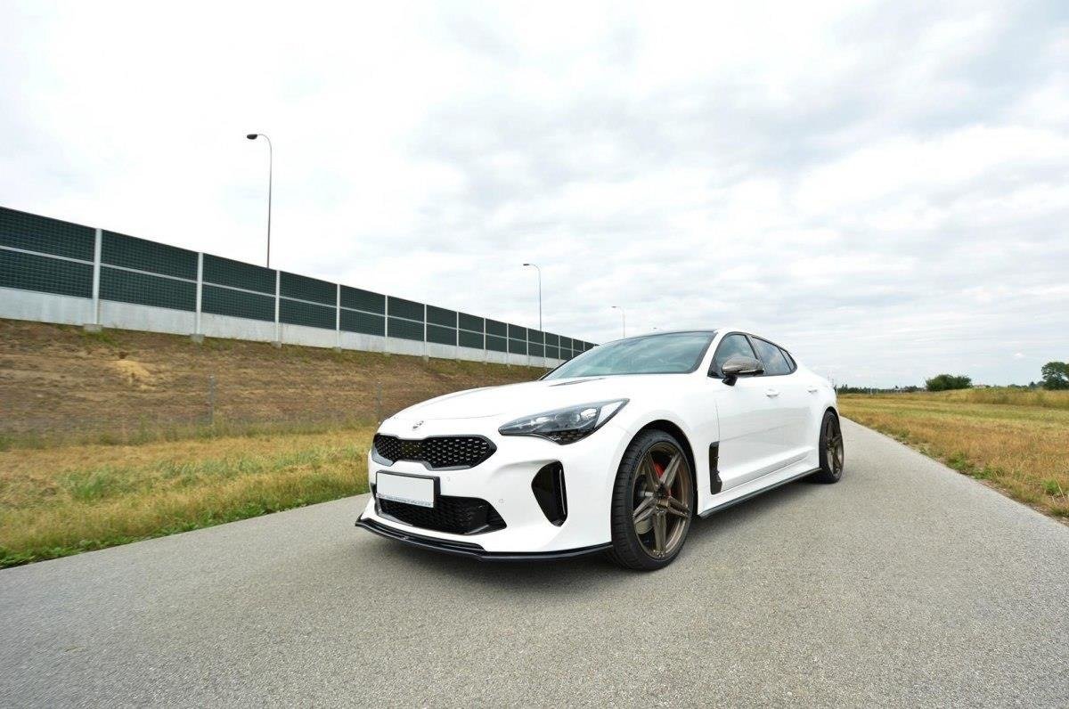 Maxton Design Street+ Spoilerlippe Front Ansatz V.2 passend für Kia Stinger GT / GT-Line / Standard Mk1 schwarz Hochglanz