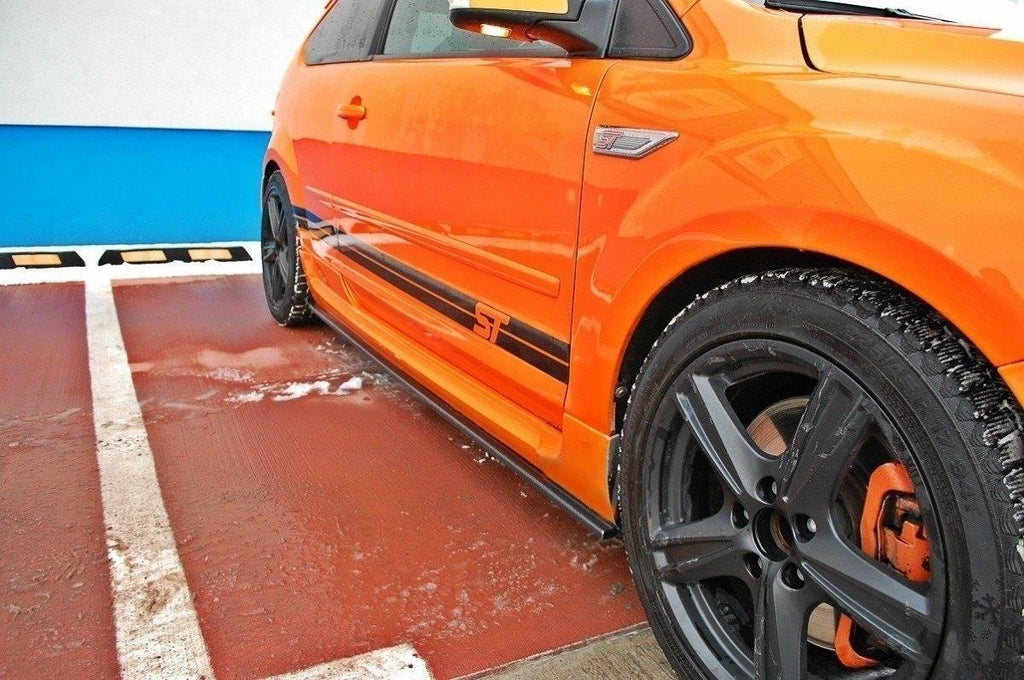 Maxton Design Street+ Seitenschweller Leisten passend für Ford Focus ST Mk2 schwarz Hochglanz