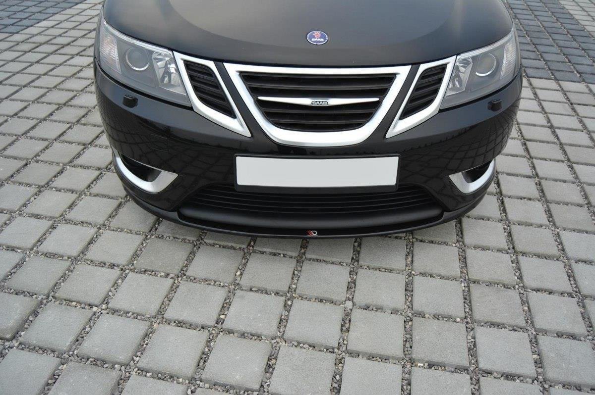 Maxton Design Street+ Spoilerlippe Front Ansatz passend für Saab 9-3 Aero Mk2 Facelift schwarz Hochglanz