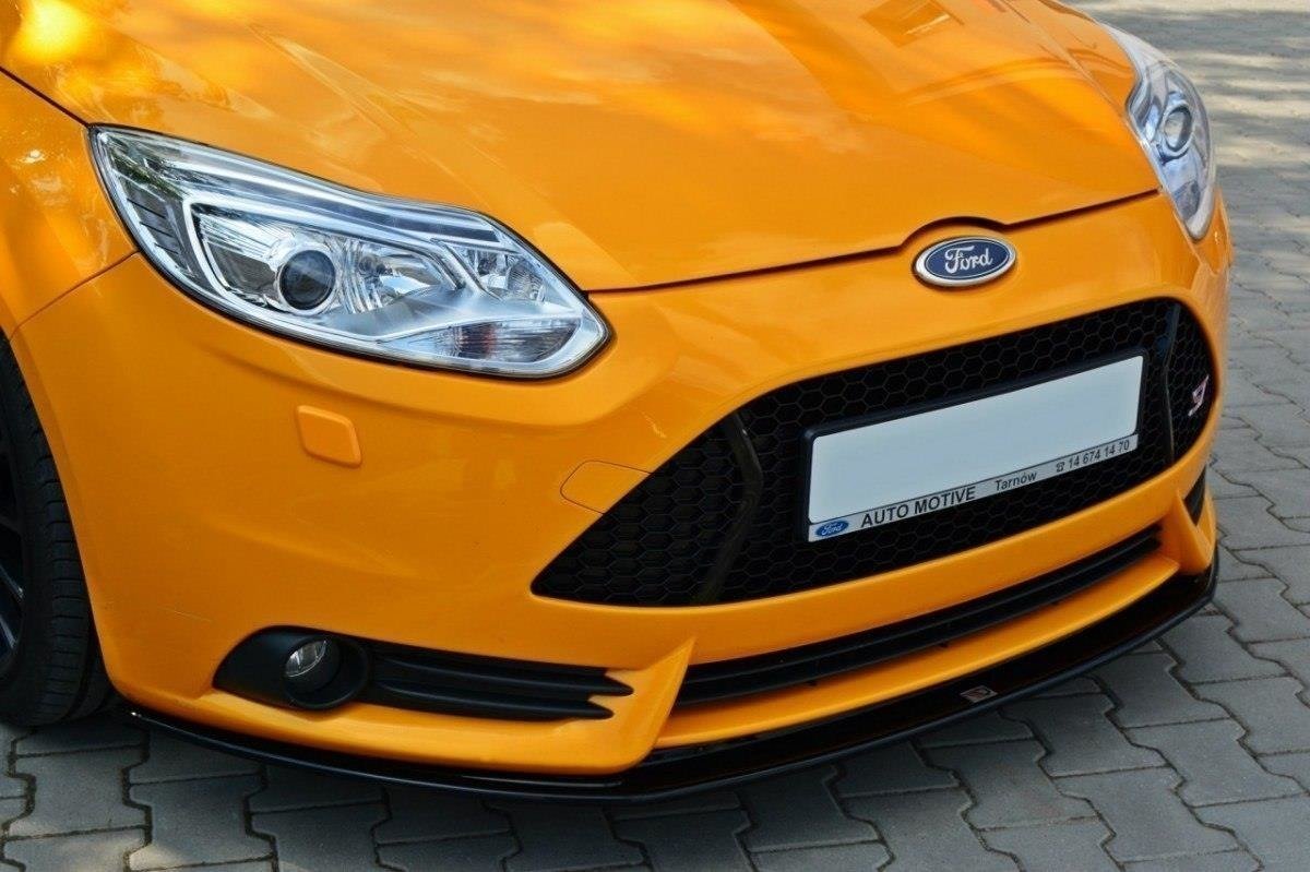 Maxton Design Street+ Spoilerlippe Front Ansatz V.2 passend für Ford Focus ST Mk3 schwarz Hochglanz
