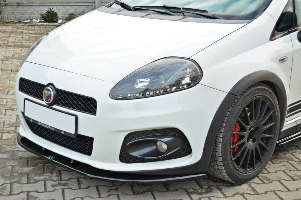 Maxton Design Street+ Spoilerlippe Front Ansatz V.2 passend für FIAT GRANDE PUNTO ABARTH schwarz Hochglanz