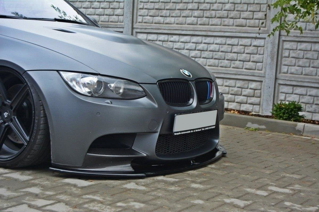 Maxton Design Street+ Spoilerlippe Front Ansatz passend für BMW M3 M Performance Coupe E92 / Cabrio E93 schwarz Hochglanz