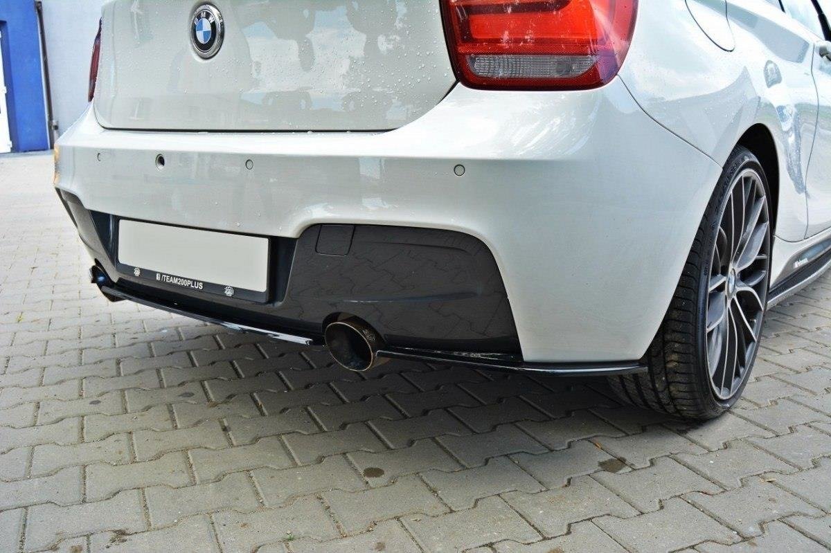 Maxton Design Mittlerer Diffusor Heck Ansatz für BMW 1er F20/F21 M-Power schwarz matt