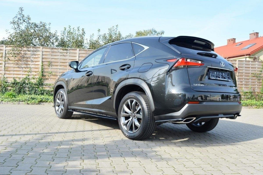 Maxton Design Heck Ansatz Flaps Diffusor passend für Lexus NX Mk1 T schwarz Hochglanz