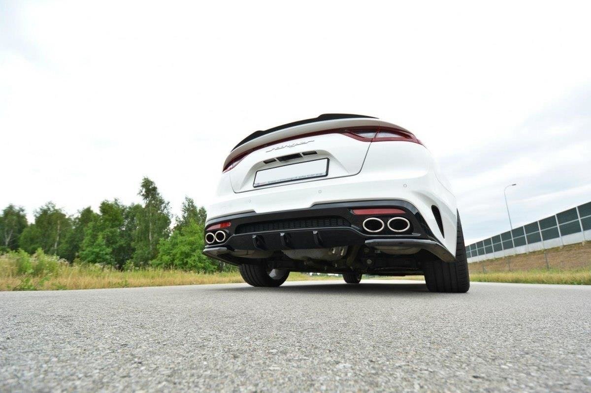 Maxton Design Diffusor Heck Ansatz passend für Kia Stinger Gt / GT-Line Mk1 schwarz Hochglanz