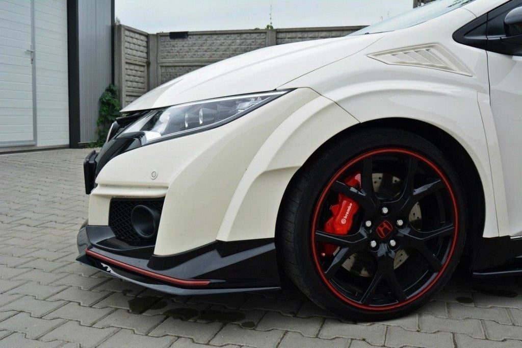 Maxton Design Street+ Spoilerlippe Front Ansatz passend für v.2 HONDA CIVIC IX TYPE R schwarz Hochglanz