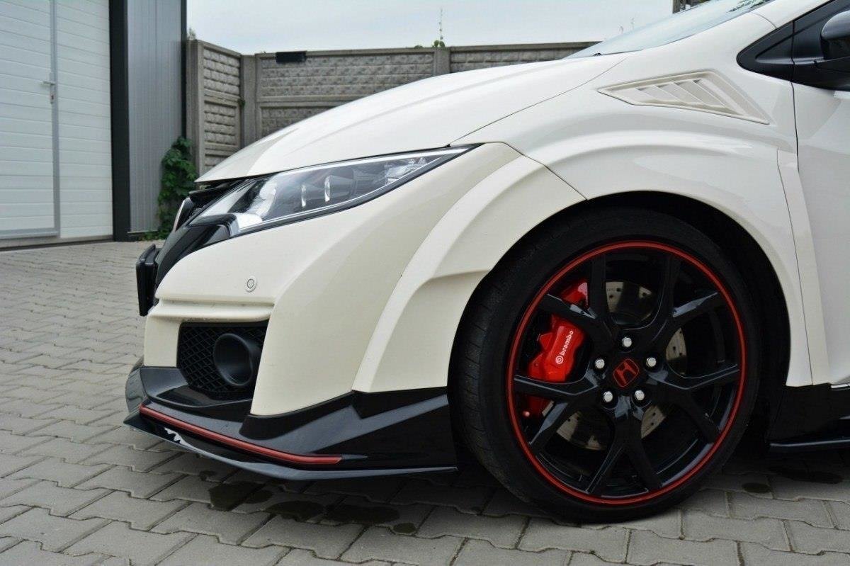 Maxton Design Street+ Spoilerlippe Front Ansatz passend für v.2 HONDA CIVIC IX TYPE R schwarz Hochglanz