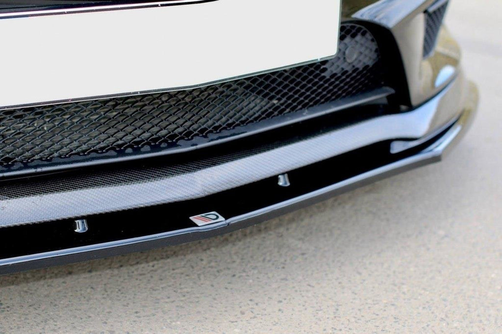 Maxton Design Street+ Spoilerlippe Front Ansatz passend für v.2 MERCEDES CLA 45 AMG C117 (vor Facelift) schwarz Hochglanz