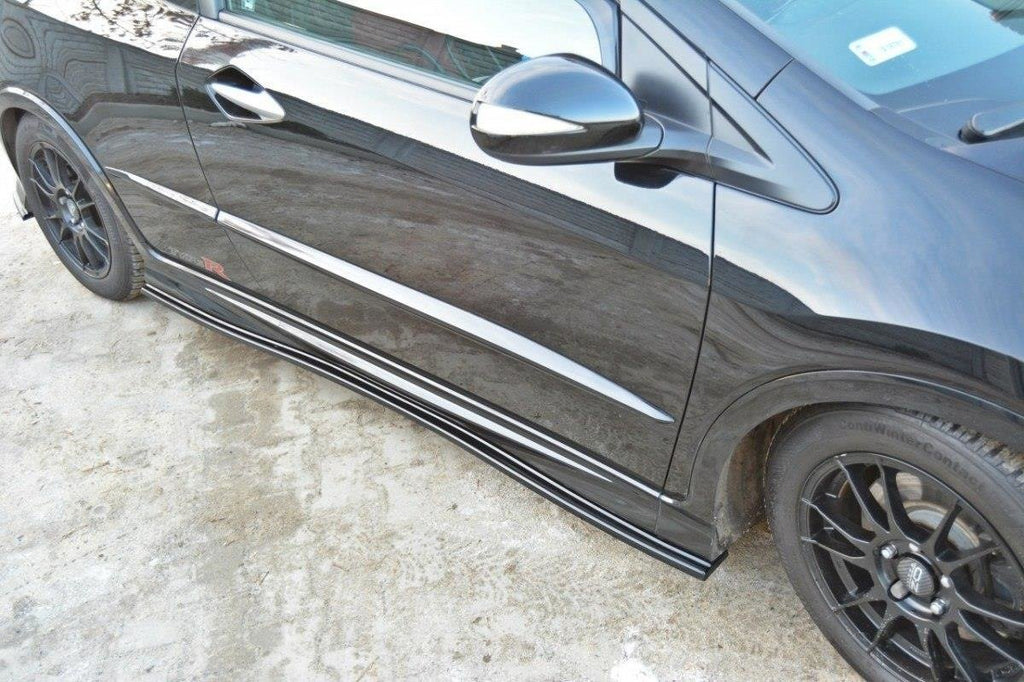 Maxton Design Street+ Seitenschweller Leisten passend für Honda Civic Type-S/R Mk8 schwarz Hochglanz