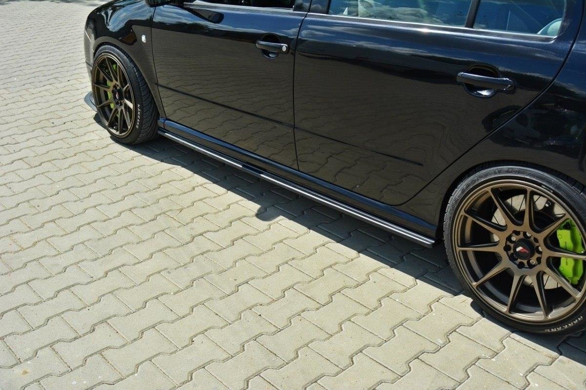 Maxton Design Street+ Seitenschweller Leisten passend für Skoda Fabia RS Mk1 schwarz Hochglanz