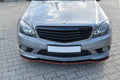 Maxton Design Street+ Spoilerlippe Front Ansatz passend für Mercedes-Benz C Limousine / Kombi AMG-Line W204 / S204 schwarz Hochglanz