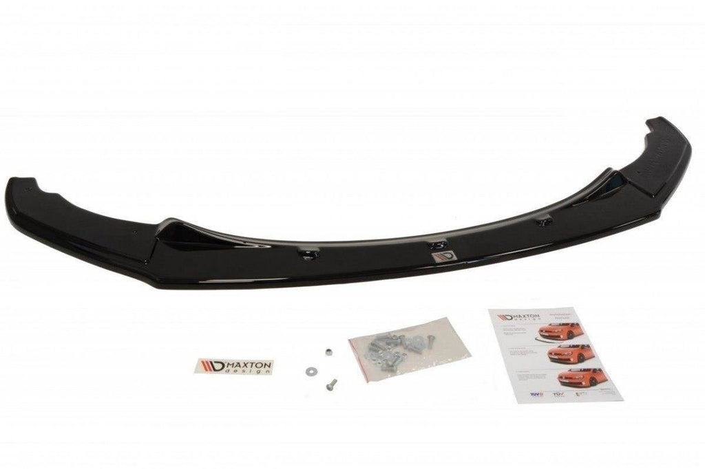 Maxton Design Street+ Spoilerlippe Front Ansatz passend für BMW 1er F20/F21 M-Power (vor Facelift) schwarz Hochglanz