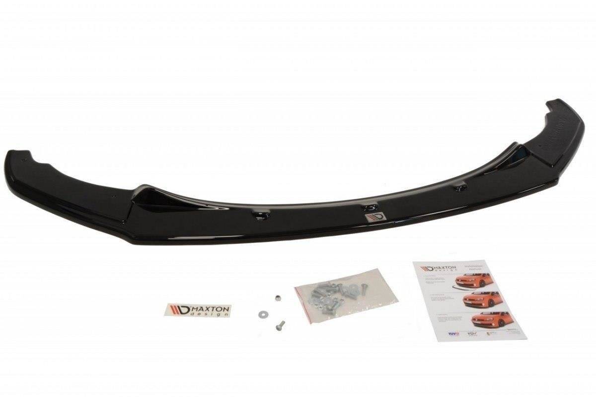 Maxton Design Street+ Spoilerlippe Front Ansatz passend für BMW 1er F20/F21 M-Power (vor Facelift) schwarz Hochglanz