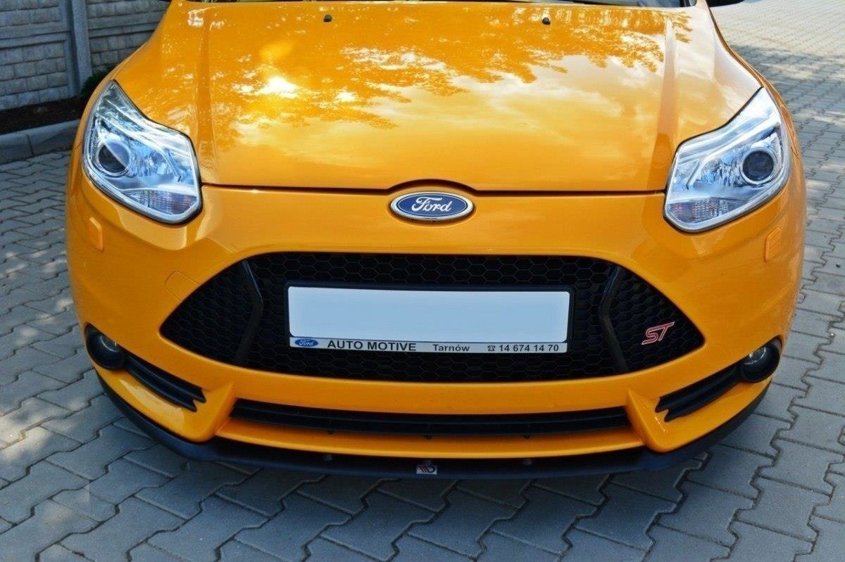 Maxton Design Street+ Spoilerlippe Front Ansatz passend für Ford Focus ST Mk3 (Cupra) schwarz Hochglanz