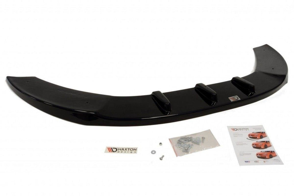Maxton Design Street+ Spoilerlippe Front Ansatz V.1 passend für FIAT GRANDE PUNTO ABARTH schwarz Hochglanz