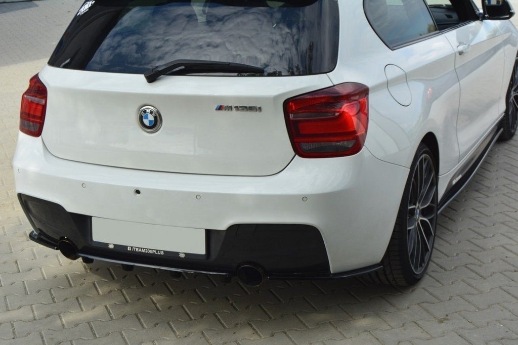 Maxton Design Mittlerer Diffusor Heck Ansatz für BMW 1er F20/F21 M-Power im DTM LOOK schwarz matt