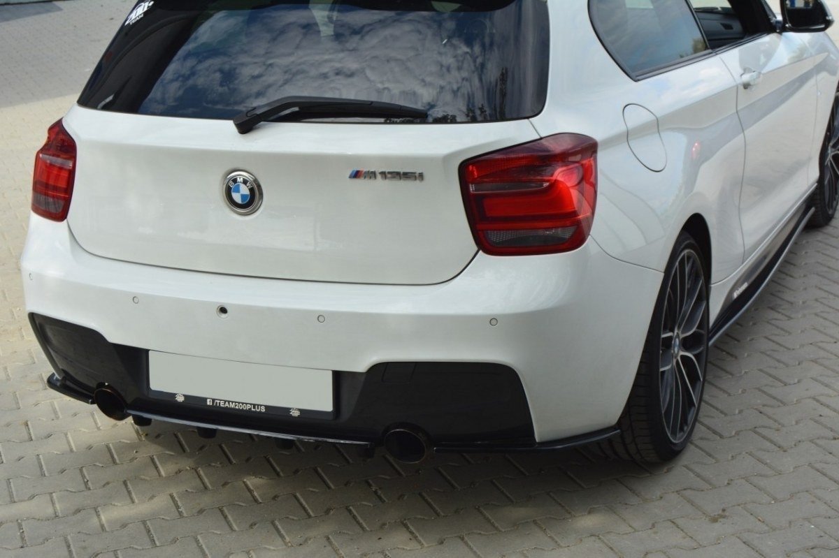 Maxton Design Mittlerer Diffusor Heck Ansatz für BMW 1er F20/F21 M-Power im DTM LOOK schwarz matt