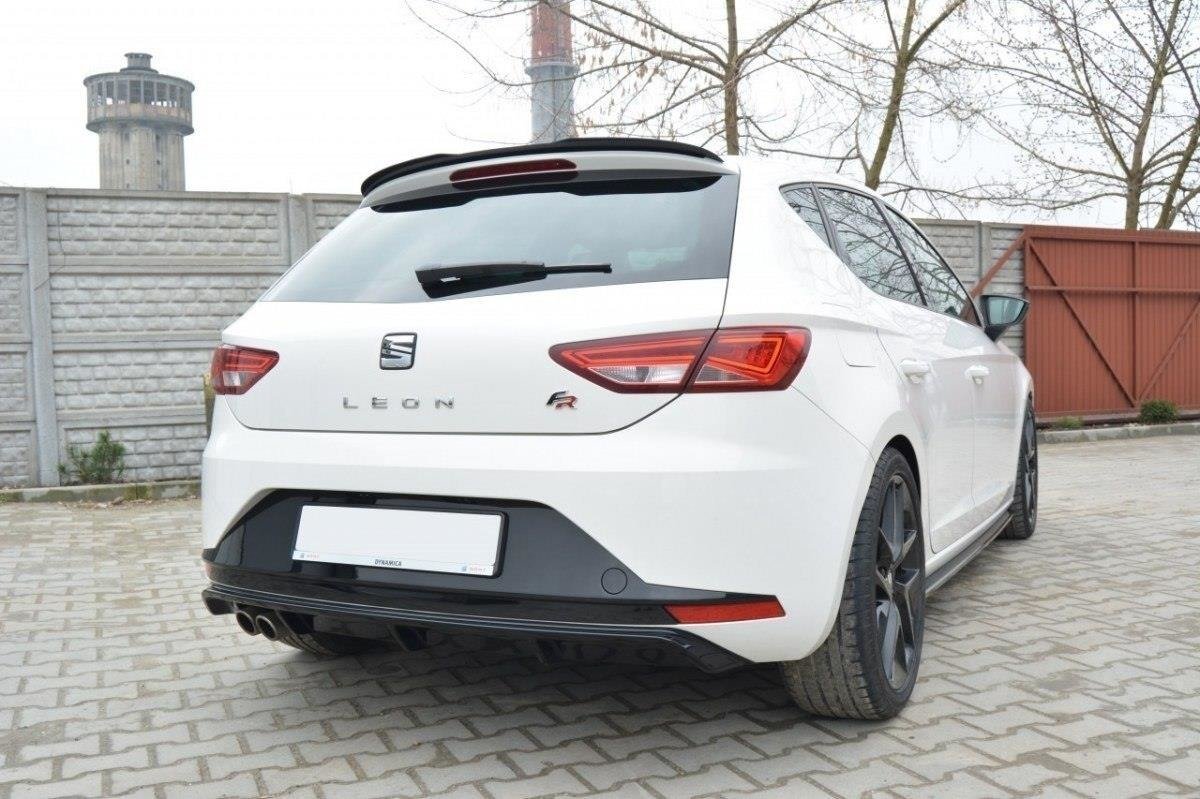 Maxton Design Diffusor Heck Ansatz passend für SEAT LEON III FR schwarz Hochglanz