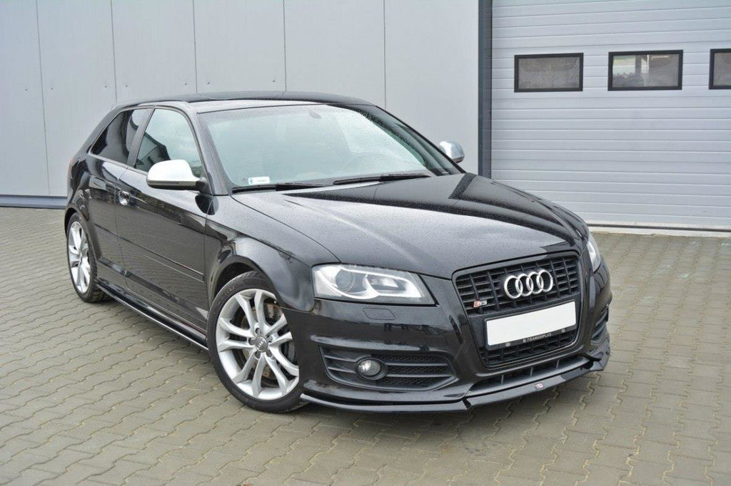 Maxton Design Street+ Spoilerlippe Front Ansatz V.1 passend für Audi S3 8P FL schwarz Hochglanz