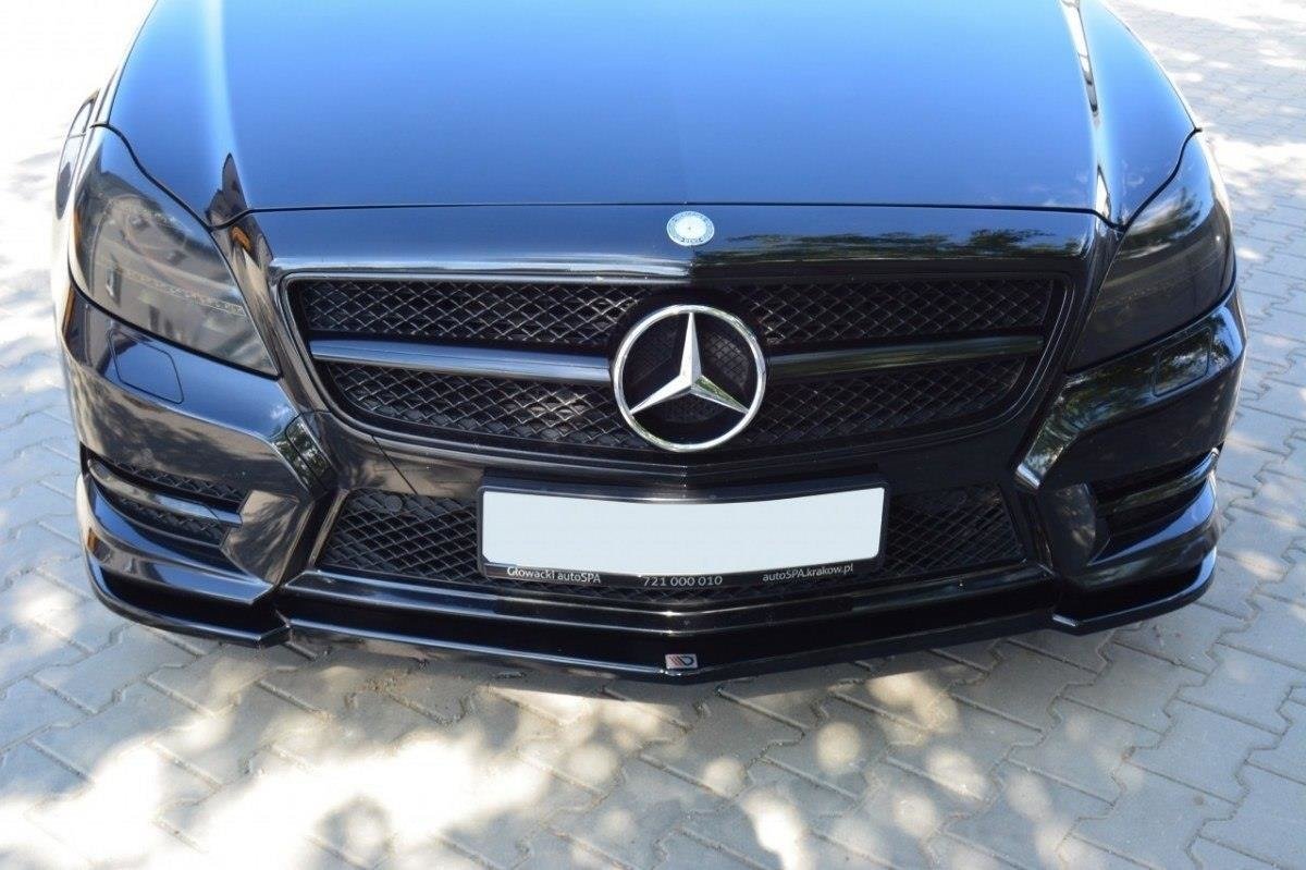 Maxton Design Street+ Spoilerlippe Front Ansatz passend für Mercedes-Benz CLS AMG-Line C218 schwarz Hochglanz
