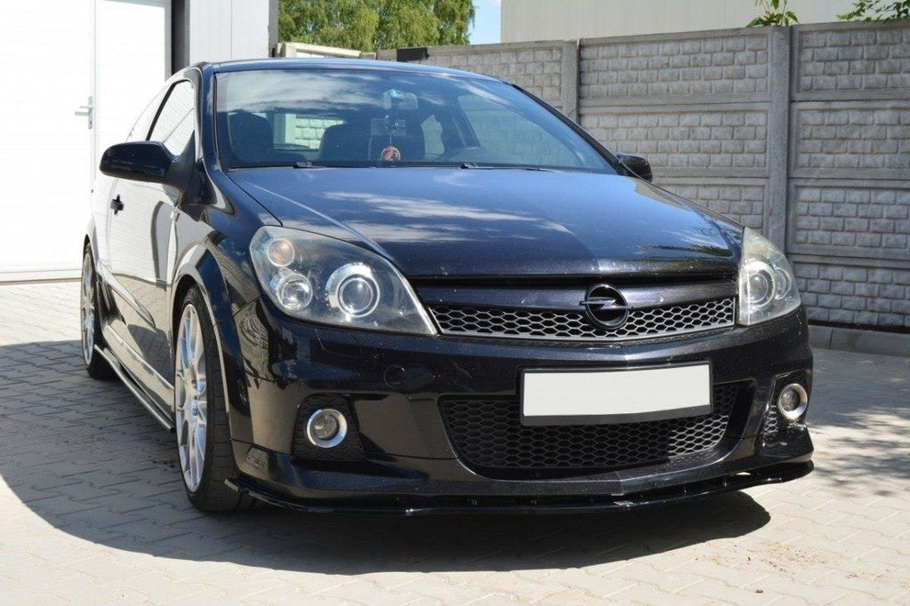 Maxton Design Street+ Spoilerlippe Front Ansatz passend für OPEL ASTRA H (passend für OPC / VXR) schwarz Hochglanz