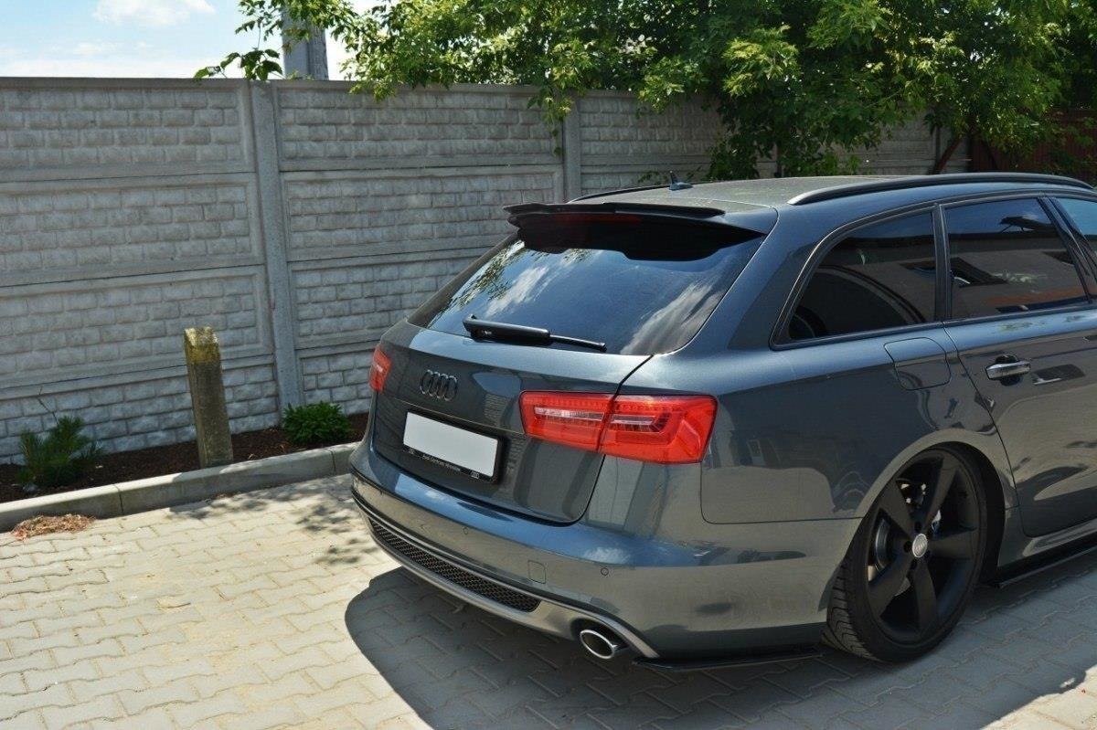 Maxton Design Heck Ansatz Flaps Diffusor passend für AUDI A6 C7 S-LINE schwarz Hochglanz