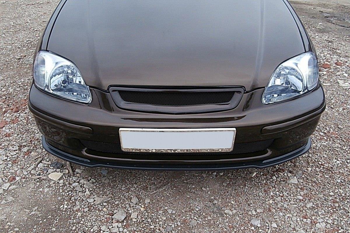 Maxton Design Street+ Spoilerlippe Front Ansatz passend für HONDA CIVIC MK6 EJ9 schwarz Hochglanz