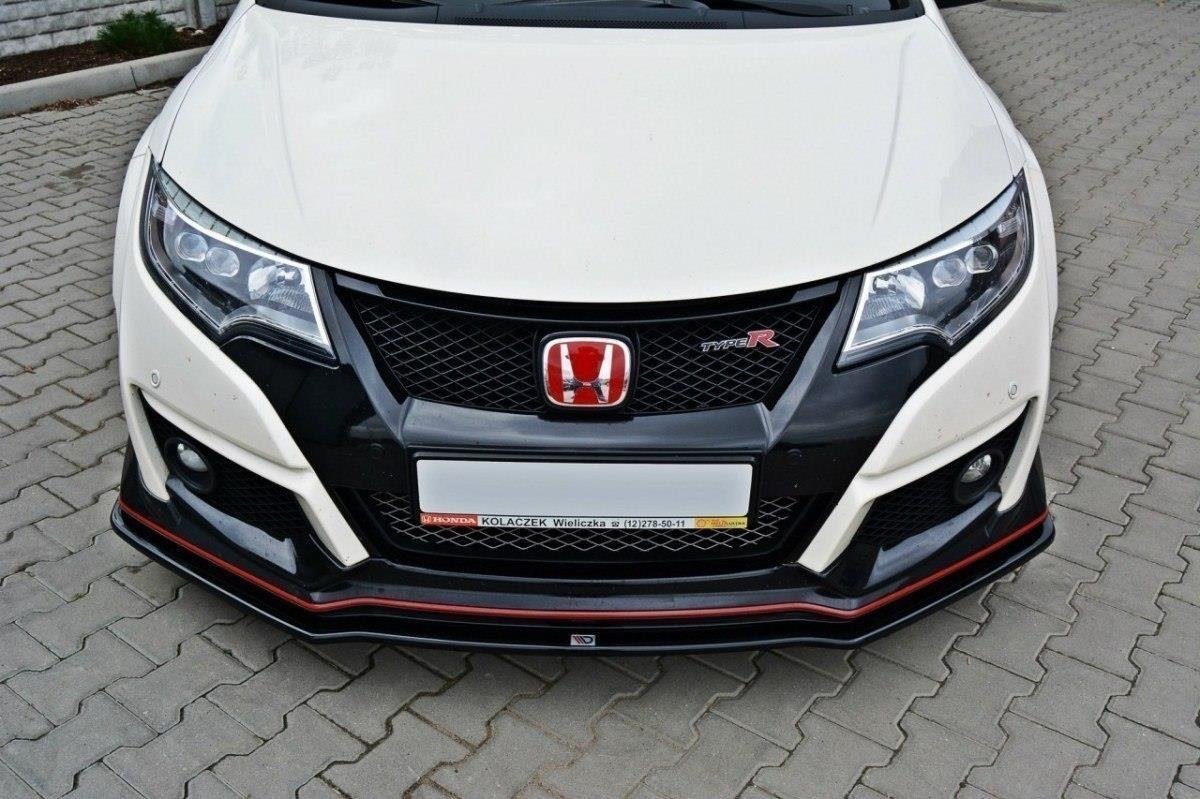 Maxton Design Street+ Spoilerlippe Front Ansatz passend für v.1 HONDA CIVIC IX TYPE R schwarz Hochglanz