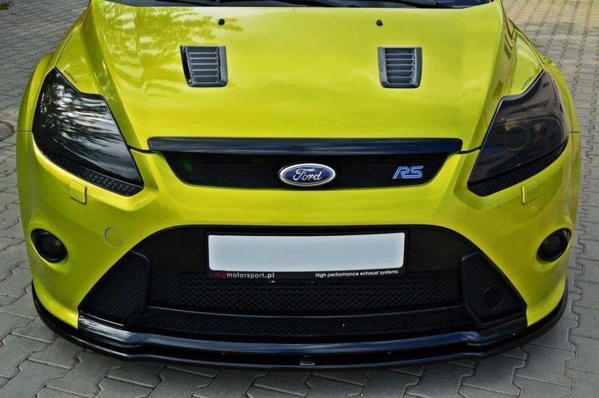 Maxton Design Street+ Spoilerlippe Front Ansatz V.2 passend für Ford Focus RS Mk2 schwarz Hochglanz