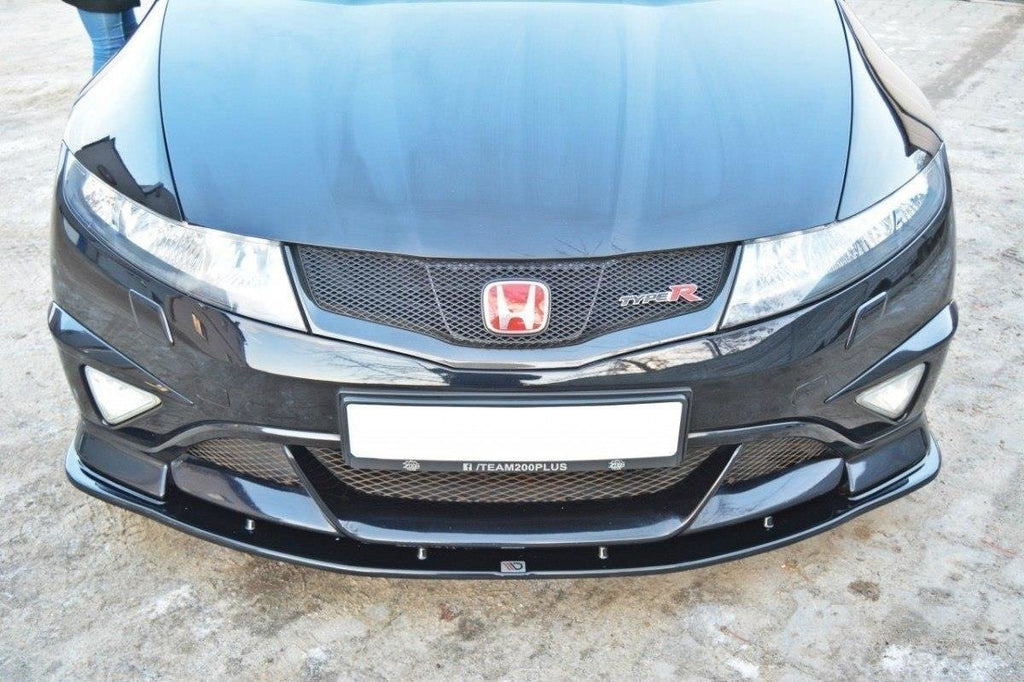 Maxton Design Street+ Spoilerlippe Front Ansatz passend für HONDA CIVIC VIII TYPE R GP schwarz Hochglanz