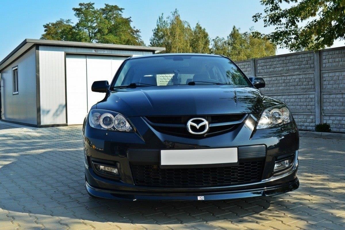 Maxton Design Street+ Spoilerlippe Front Ansatz passend für Mazda 3 MPS Mk1 schwarz Hochglanz
