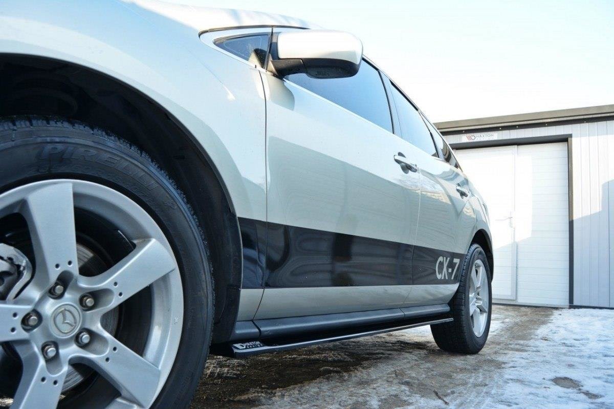 Maxton Design Street+ Seitenschweller Leisten passend für Mazda CX-7 schwarz Hochglanz