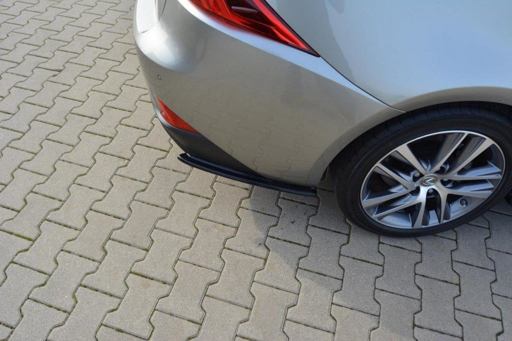 Maxton Design Heck Ansatz Flaps Diffusor passend für Lexus IS Mk3 Facelift T schwarz Hochglanz