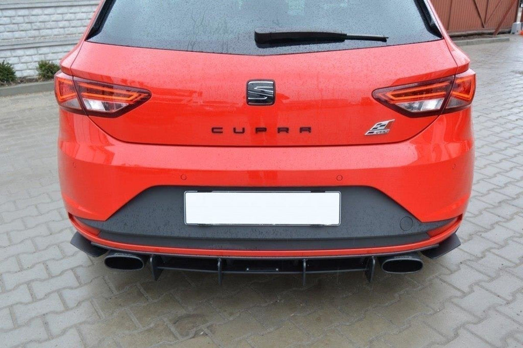 Maxton Design SEAT LEON III CUPRA Diffusor Heck Ansatz passend für Heckschürze passend für & Heck Ansatz Flaps Diffusor passend für