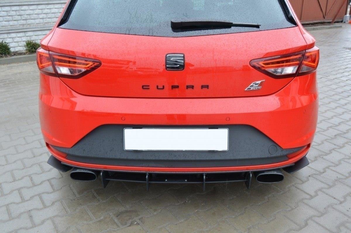 Maxton Design SEAT LEON III CUPRA Diffusor Heck Ansatz passend für Heckschürze passend für & Heck Ansatz Flaps Diffusor passend für