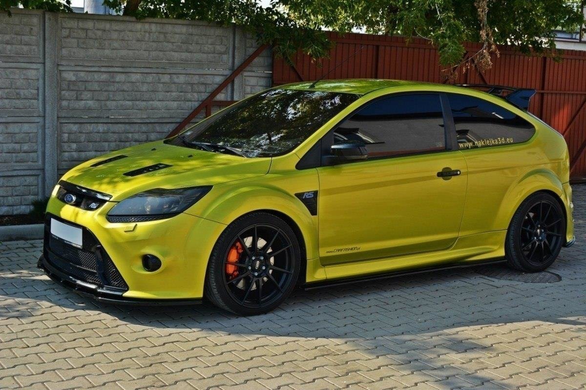Maxton Design Street+ Spoilerlippe Front Ansatz V.1 passend für Ford Focus RS Mk2 schwarz Hochglanz