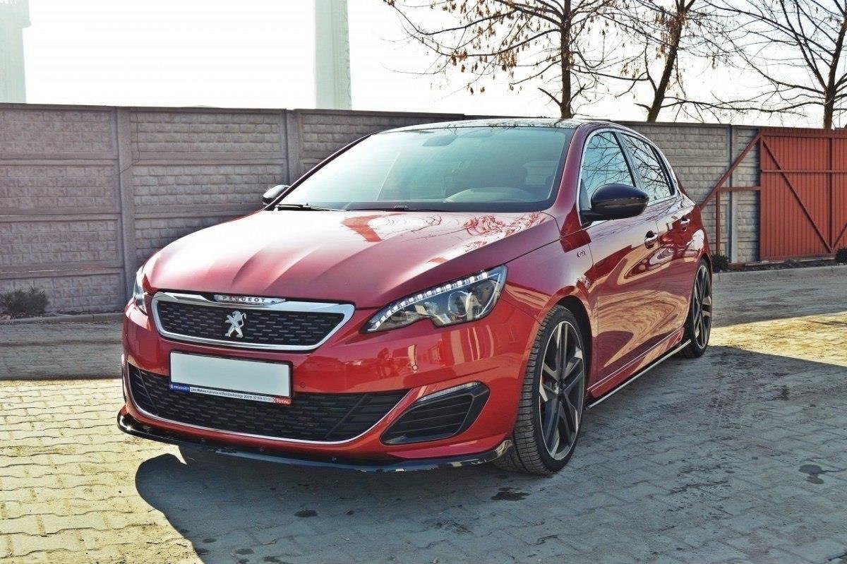 Maxton Design Street+ Spoilerlippe Front Ansatz passend für v.2 PEUGEOT 308 II GTI schwarz Hochglanz