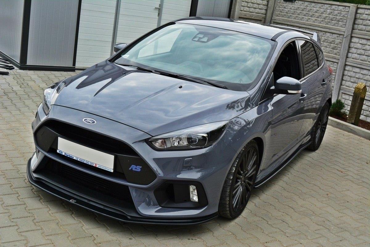 Maxton Design Street+ Spoilerlippe Front Ansatz V.3 passend für Ford Focus RS Mk3 schwarz Hochglanz