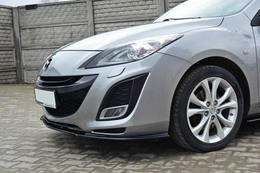 Maxton Design Street+ Spoilerlippe Front Ansatz passend für MAZDA 3 MK2 SPORT (vor Facelift) schwarz Hochglanz