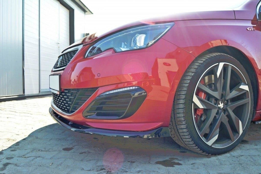 Maxton Design Street+ Spoilerlippe Front Ansatz passend für v.2 PEUGEOT 308 II GTI schwarz Hochglanz