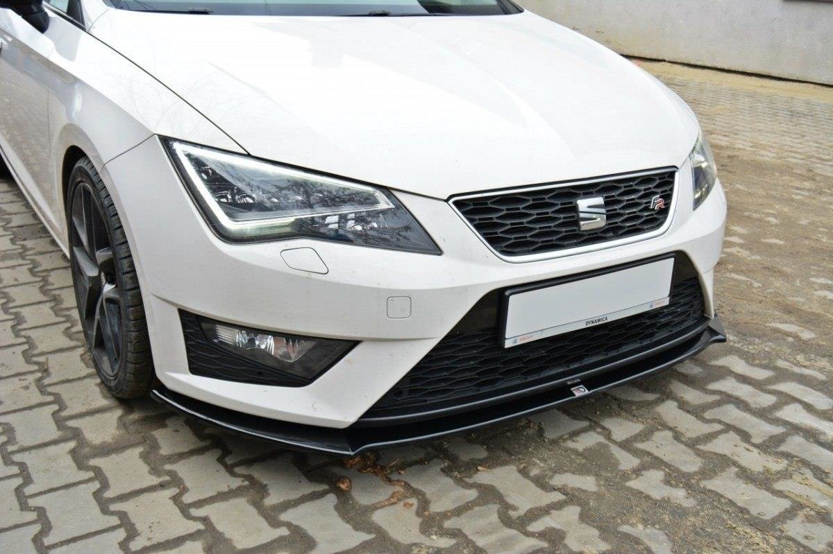 Maxton Design Street+ Spoilerlippe Front Ansatz passend für SEAT LEON III CUPRA / FR schwarz Hochglanz