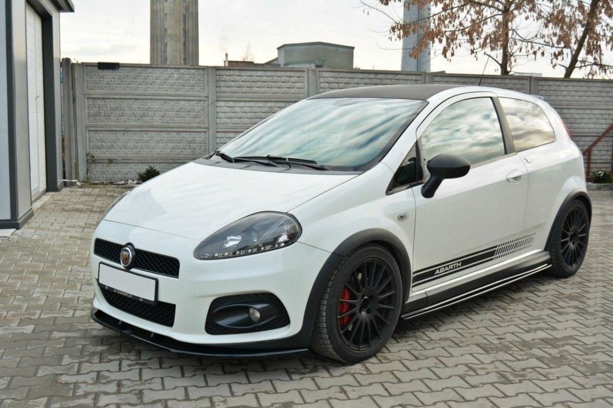Maxton Design Street+ Spoilerlippe Front Ansatz V.2 passend für FIAT GRANDE PUNTO ABARTH schwarz Hochglanz