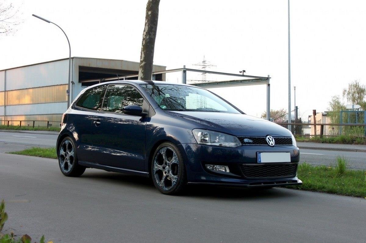 Maxton Design Street+ Spoilerlippe Front Ansatz passend für VW Polo Mk5 schwarz Hochglanz
