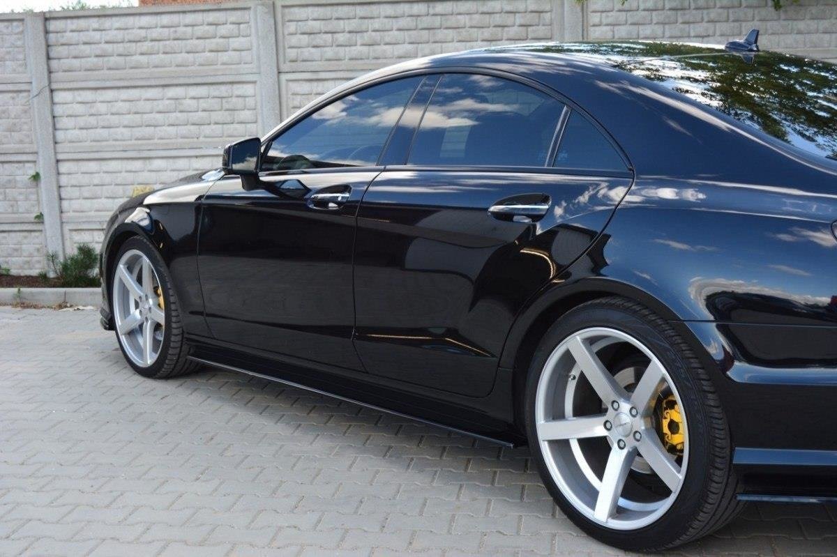 Maxton Design Street+ Seitenschweller Leisten passend für Mercedes-Benz CLS AMG-Line C218 schwarz Hochglanz