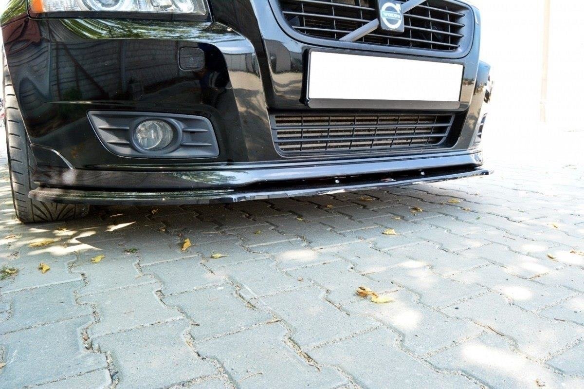 Maxton Design Street+ Spoilerlippe Front Ansatz passend für v.1 VOLVO V50F R-DESIGN schwarz Hochglanz